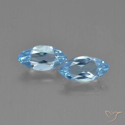 2.44ctw Naturale Celeste Topazio, Taglio marquise, VVS-VS