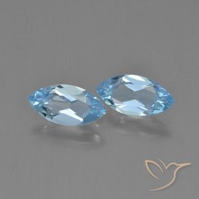 Gemme di Topazio Celeste naturale da 2.44 ct, Taglio marquise, VVS-VS