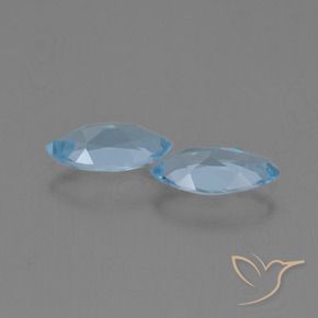 Gemme di Topazio Celeste naturale da 2.44 ct, Taglio marquise, VVS-VS