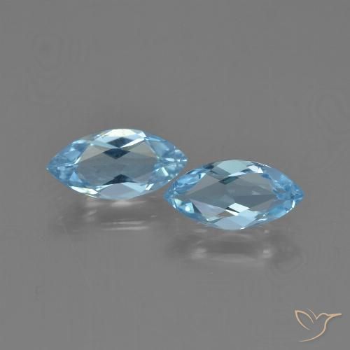 2.25ctw Naturale Celeste Topazio, Taglio marquise, VVS-VS