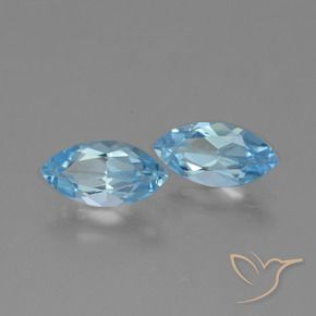 Gemme di Topazio Blu svizzero naturale da 2.71 ct, Taglio marquise, VVS-VS