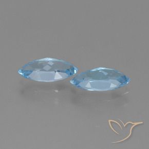 Gemme di Topazio Blu svizzero naturale da 2.71 ct, Taglio marquise, VVS-VS
