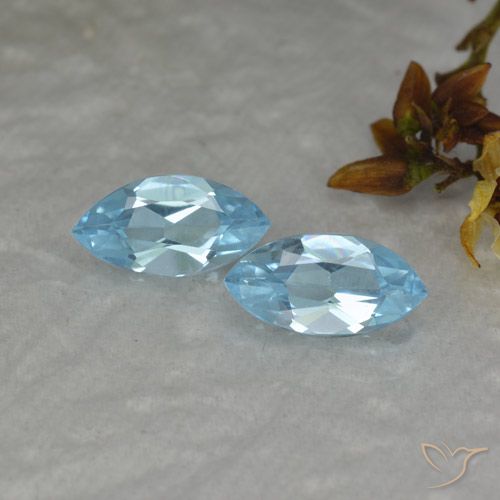 2.22ctw Naturale Blu svizzero Topazio, Taglio marquise, VVS-VS