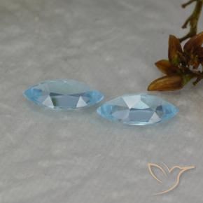 Gemme di Topazio Blu svizzero naturale da 2.22 ct, Taglio marquise, VVS-VS