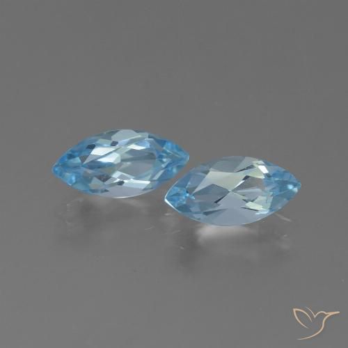 2.71ctw Naturale Celeste Topazio, Taglio marquise, VVS-VS