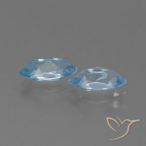 Gemme di Topazio Celeste naturale da 2.71 ct, Taglio marquise, VVS-VS