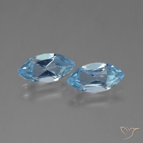 2.49ctw Naturale Celeste Topazio, Taglio marquise, VVS-VS
