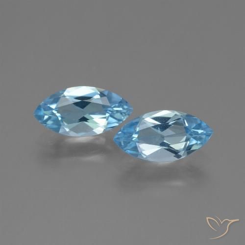 2.55ctw Naturale Celeste Topazio, Taglio marquise, VVS-VS