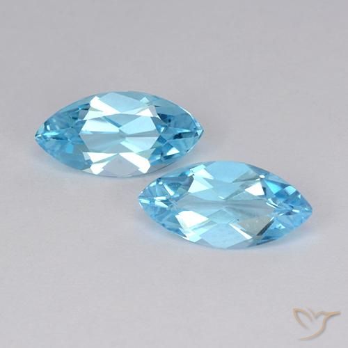 2.51ctw Naturale Celeste Topazio, Taglio marquise, VVS-VS