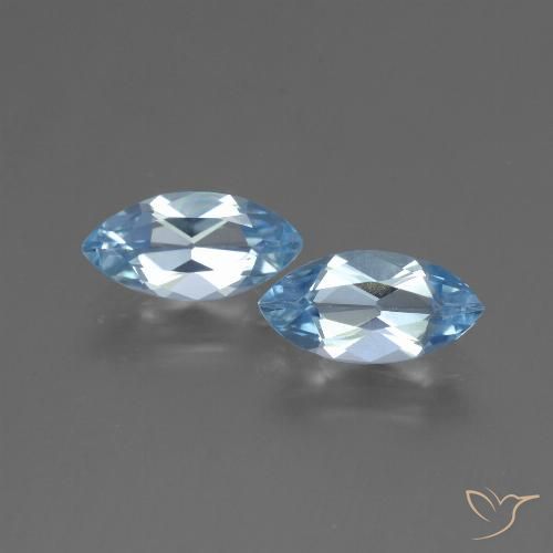 2.52ctw Naturale Celeste Topazio, Taglio marquise, VVS-VS