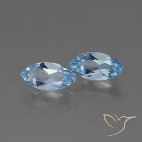 Gemme di Topazio Celeste naturale da 2.52 ct, Taglio marquise, VVS-VS
