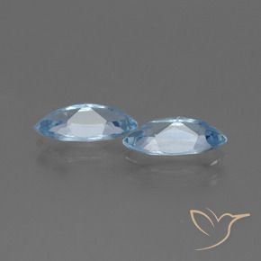 Gemme di Topazio Celeste naturale da 2.52 ct, Taglio marquise, VVS-VS