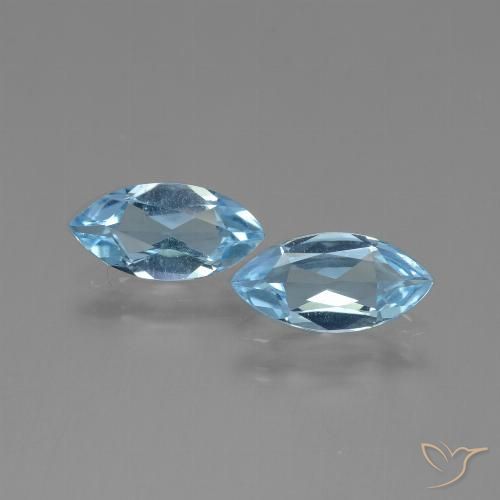 2.13ctw Naturale Celeste Topazio, Taglio marquise, VVS-VS