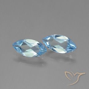 Gemme di Topazio Celeste naturale da 2.13 ct, Taglio marquise, VVS-VS