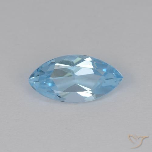 1.36ct Naturale Celeste Topazio, Taglio marquise, VVS-VS
