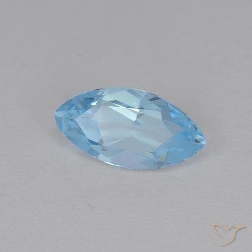 Topazio Celeste naturale da 1.36 ct, Taglio marquise, VVS-VS