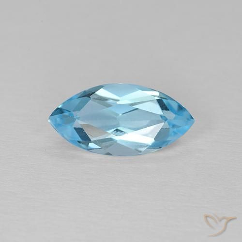 1.38ct Naturale Celeste Topazio, Taglio marquise, VVS-VS