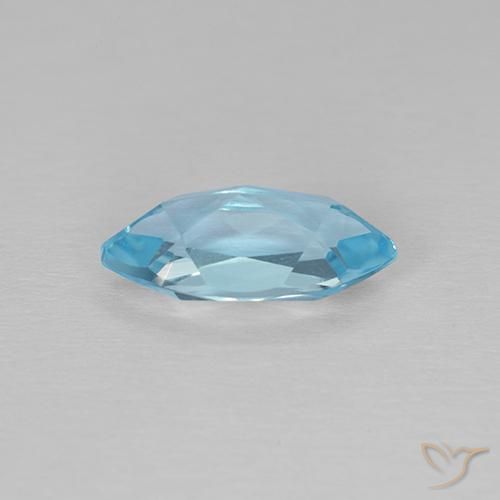 Topazio Celeste naturale da 1.38 ct, Taglio marquise, VVS-VS