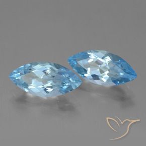 Gemme di Topazio Celeste naturale da 7.20 ct, Taglio marquise, VVS
