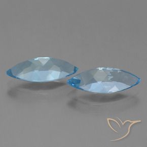 Gemme di Topazio Celeste naturale da 7.20 ct, Taglio marquise, VVS