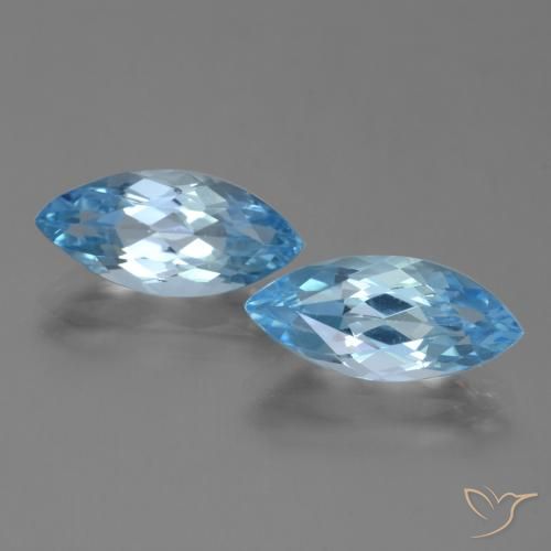 7.51ctw Naturale Blu svizzero Topazio, Taglio marquise, VVS
