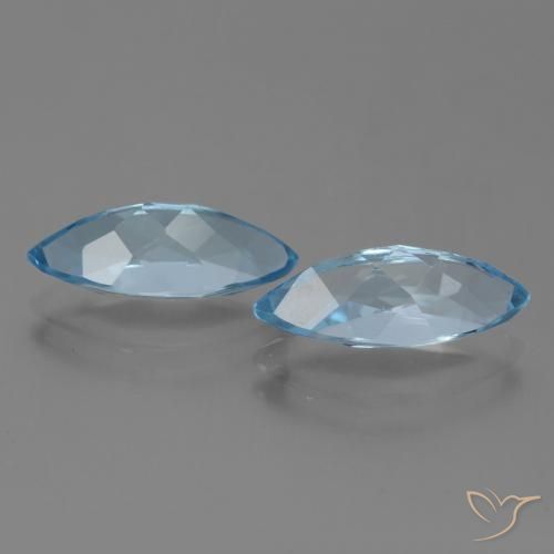 Gemme di Topazio Blu svizzero naturale da 7.51 ct, Taglio marquise, VVS