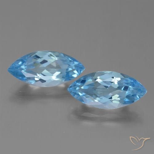 7.36ctw Naturale Celeste Topazio, Taglio marquise, VVS