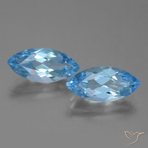7.54ctw Naturale Blu svizzero Topazio, Taglio marquise, VVS