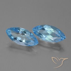 Gemme di Topazio Blu svizzero naturale da 7.54 ct, Taglio marquise, VVS
