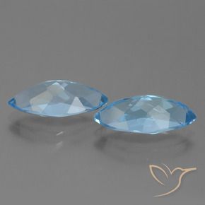 Gemme di Topazio Blu svizzero naturale da 7.54 ct, Taglio marquise, VVS