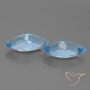 Gemme di Topazio Blu svizzero naturale da 7.07 ct, Taglio marquise, VVS