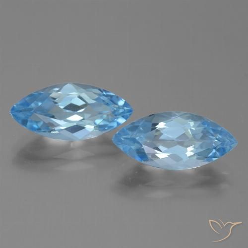 7.40ctw Naturale Celeste Topazio, Taglio marquise, VVS