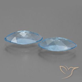 Gemme di Topazio Celeste naturale da 7.40 ct, Taglio marquise, VVS