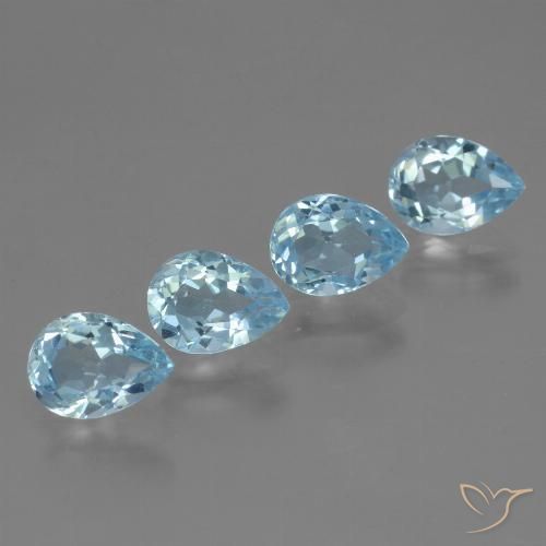 3.59ctw Naturale Celeste Topazio, Forma a pera, VVS-VS