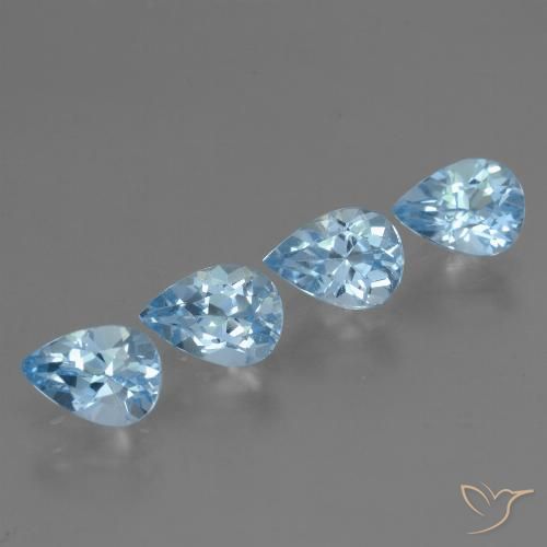 3.41ctw Naturale Blu svizzero Topazio, Forma a pera, VVS-VS