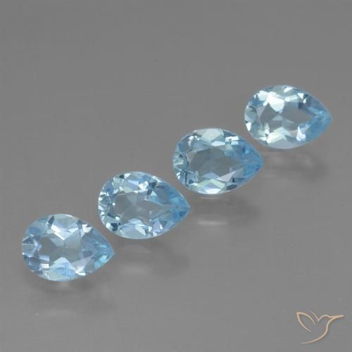 3.35ctw Naturale Blu svizzero Topazio, Forma a pera, VVS-VS