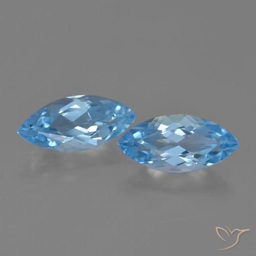 7.46ctw Naturale Blu svizzero Topazio, Taglio marquise, VVS-VS