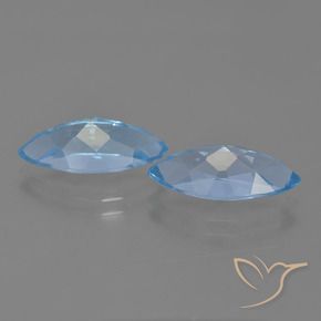 Gemme di Topazio Blu svizzero naturale da 7.46 ct, Taglio marquise, VVS-VS