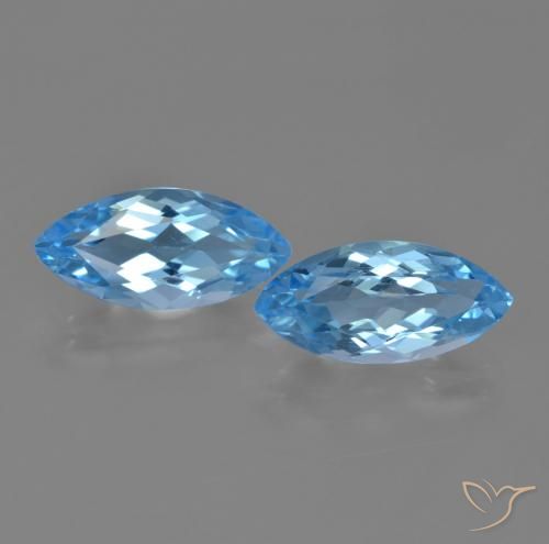 7.80ctw Naturale Blu svizzero Topazio, Taglio marquise, VVS-VS