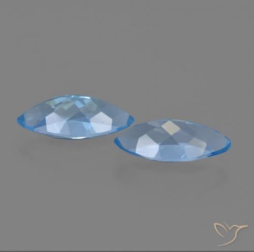 Gemme di Topazio Blu svizzero naturale da 7.80 ct, Taglio marquise, VVS-VS