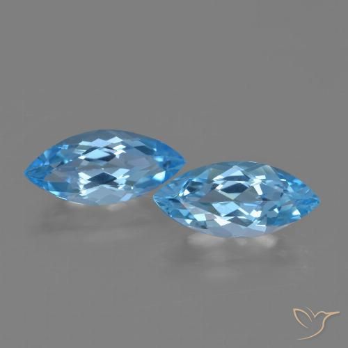 7.26ctw Naturale Blu svizzero Topazio, Taglio marquise, VVS