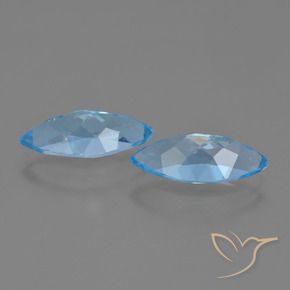 Gemme di Topazio Blu svizzero naturale da 7.35 ct, Taglio marquise, VVS