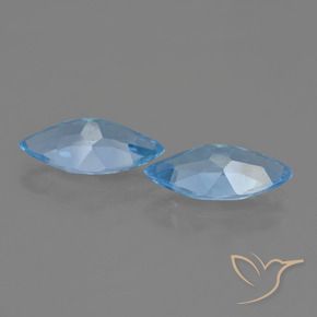 Gemme di Topazio Blu svizzero naturale da 6.94 ct, Taglio marquise, VVS-VS