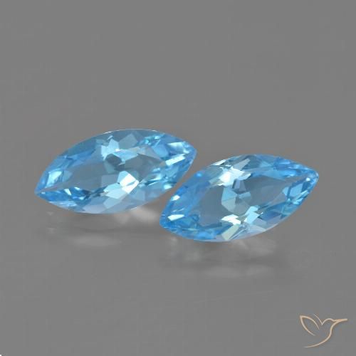 7.06ctw Naturale Blu svizzero Topazio, Taglio marquise, VVS-VS