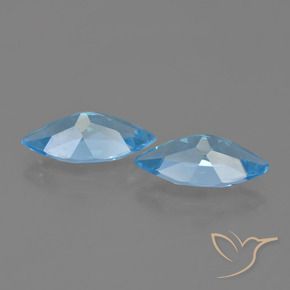 Gemme di Topazio Blu svizzero naturale da 7.06 ct, Taglio marquise, VVS-VS