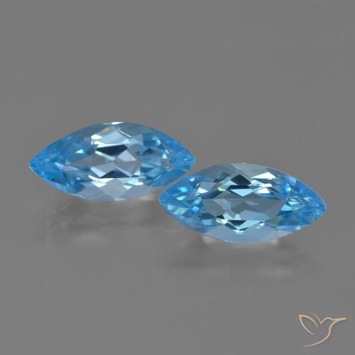 7.54ctw Naturale Blu svizzero Topazio, Taglio marquise, VVS-VS