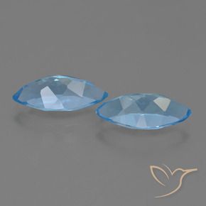 Gemme di Topazio Blu svizzero naturale da 7.54 ct, Taglio marquise, VVS-VS