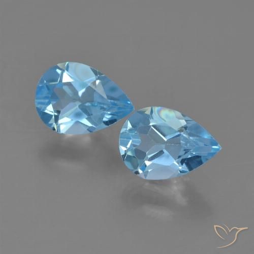 1.70ctw Naturale Blu svizzero Topazio, Forma a pera, VS