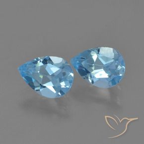 Gemme di Topazio Blu svizzero naturale da 1.70 ct, Forma a pera, VS