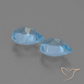 Gemme di Topazio Blu svizzero naturale da 1.70 ct, Forma a pera, VS